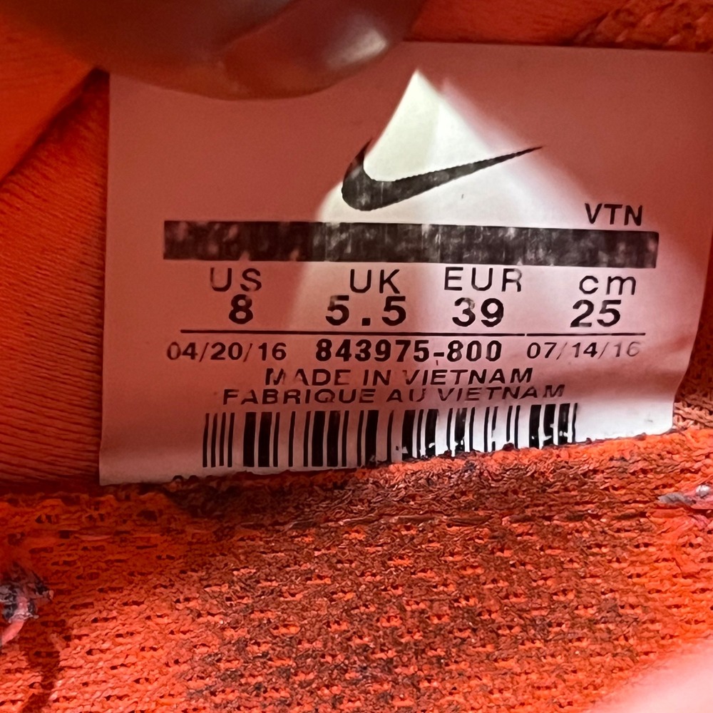 Nike Metcon DSX‎ Flyknit 2 Mens Orange Black Cross Training Shoes Size 8 - Picture 14 of 14